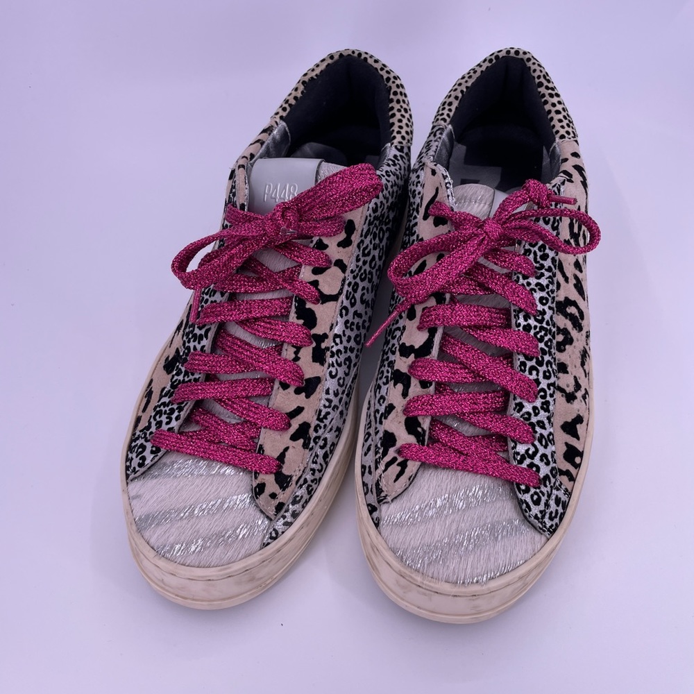 P448 John calf hair leopard/zebra print sneakers.  Excellent condition. Sz 39
